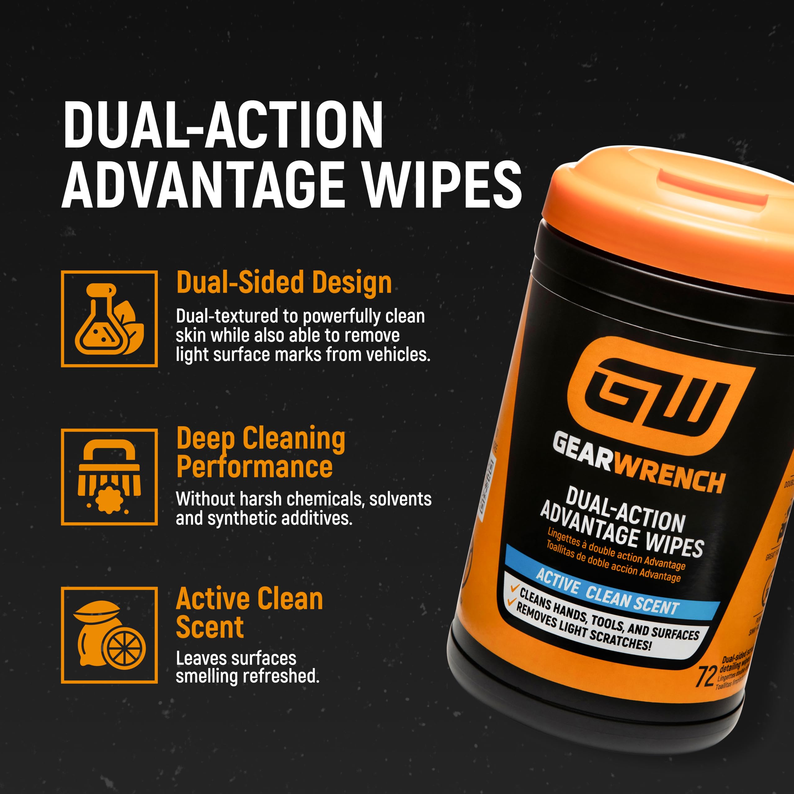 gearwrench-gwwipe72-72-count-heavy-duty-dual-textured-scrubbing-wipes-for-hands- image 2