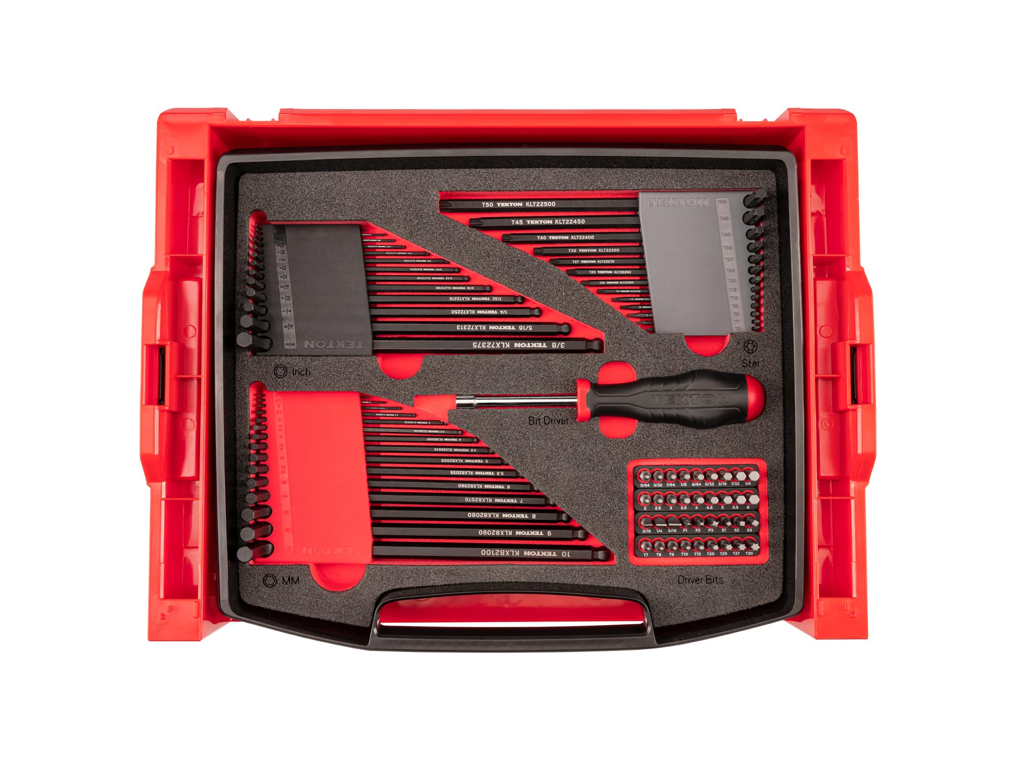 tekton-olb94801-l-key-and-bit-driver-set-78-piece-ball-end-hex-torx-star-and-bit image 1