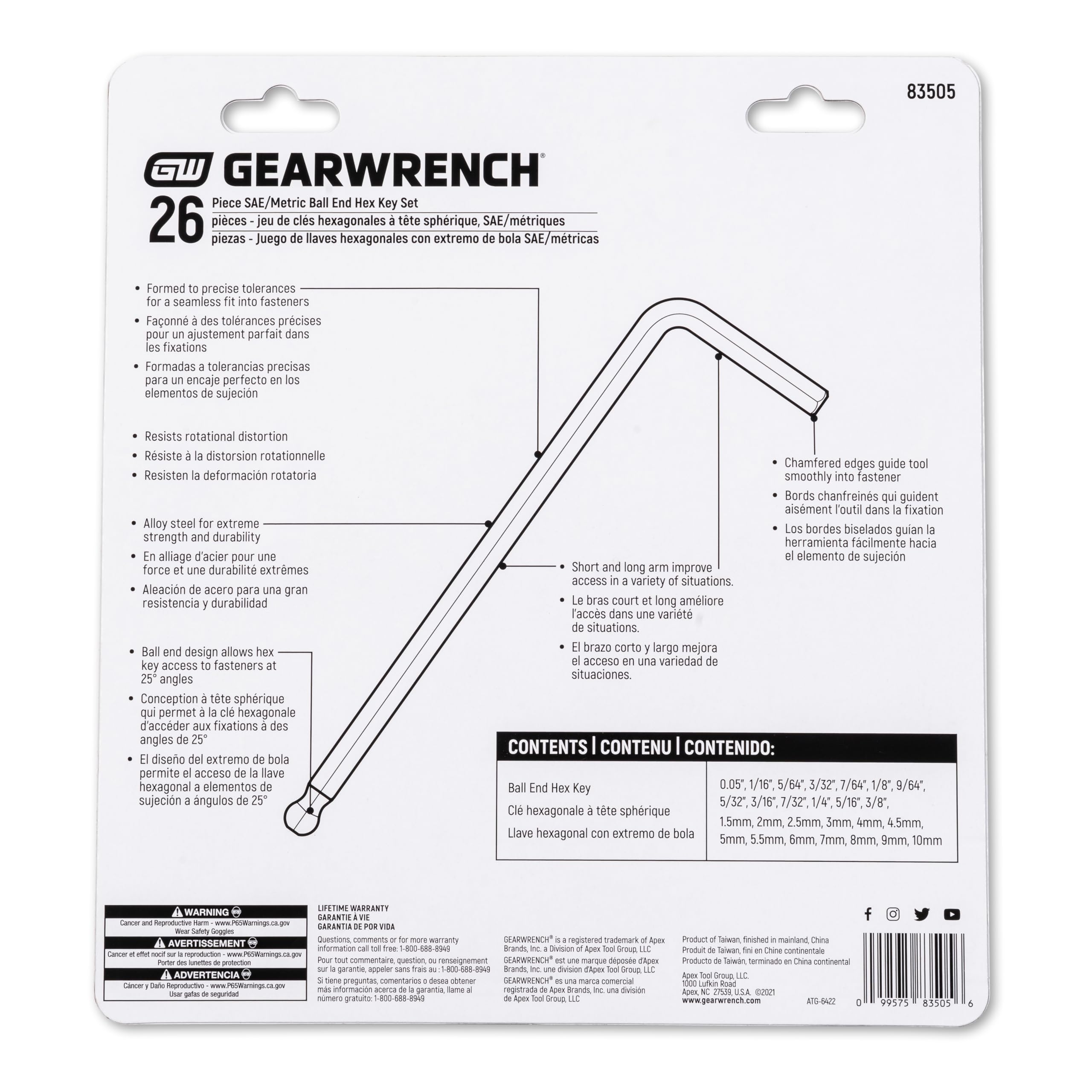 gearwrench-83505-26-piece-sae-metric-ball-end-long-arm-hex-key-set image 7