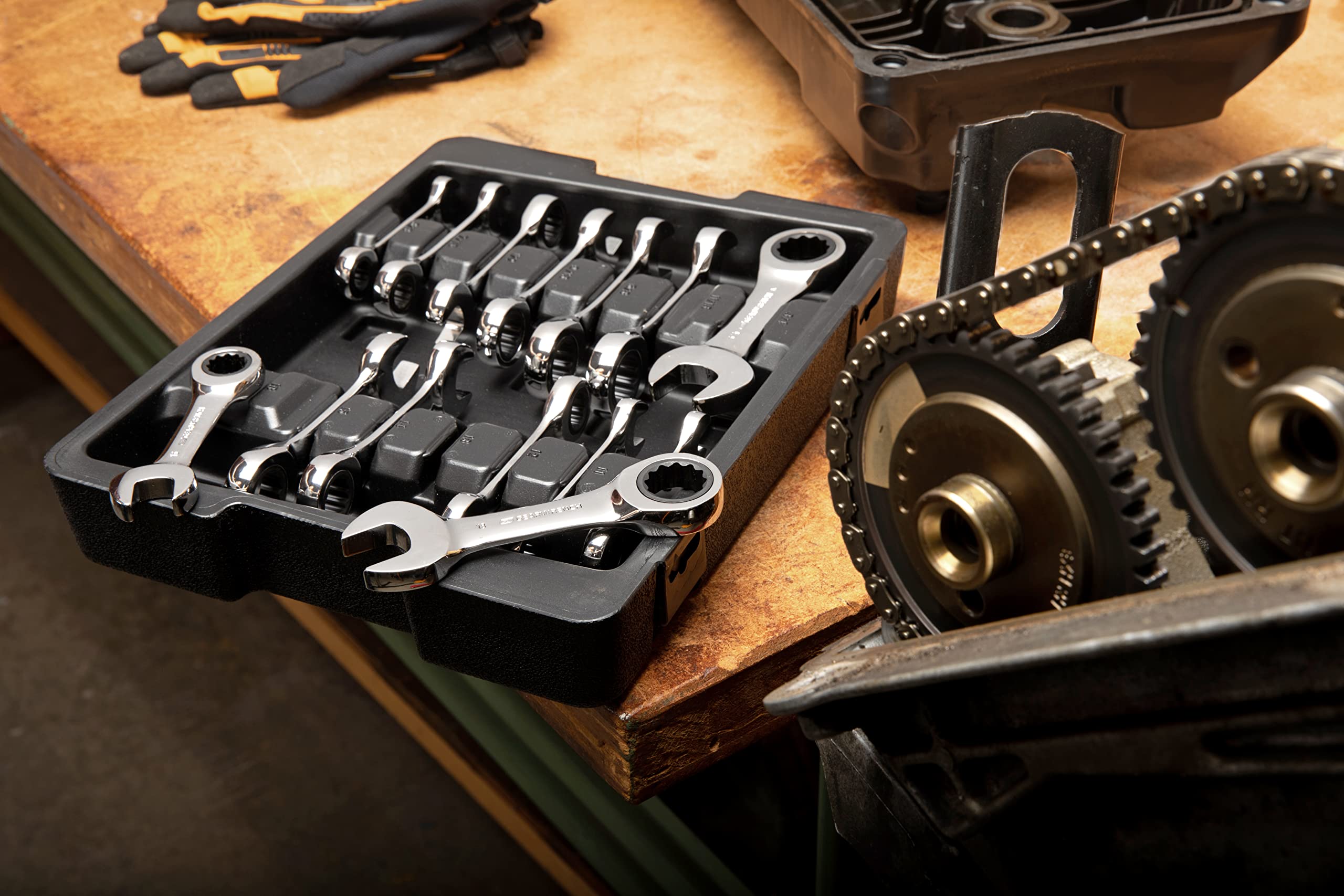 gearwrench-85206-14-pc-12-point-stubby-ratcheting-combination-wrench-set-sae-met image 6