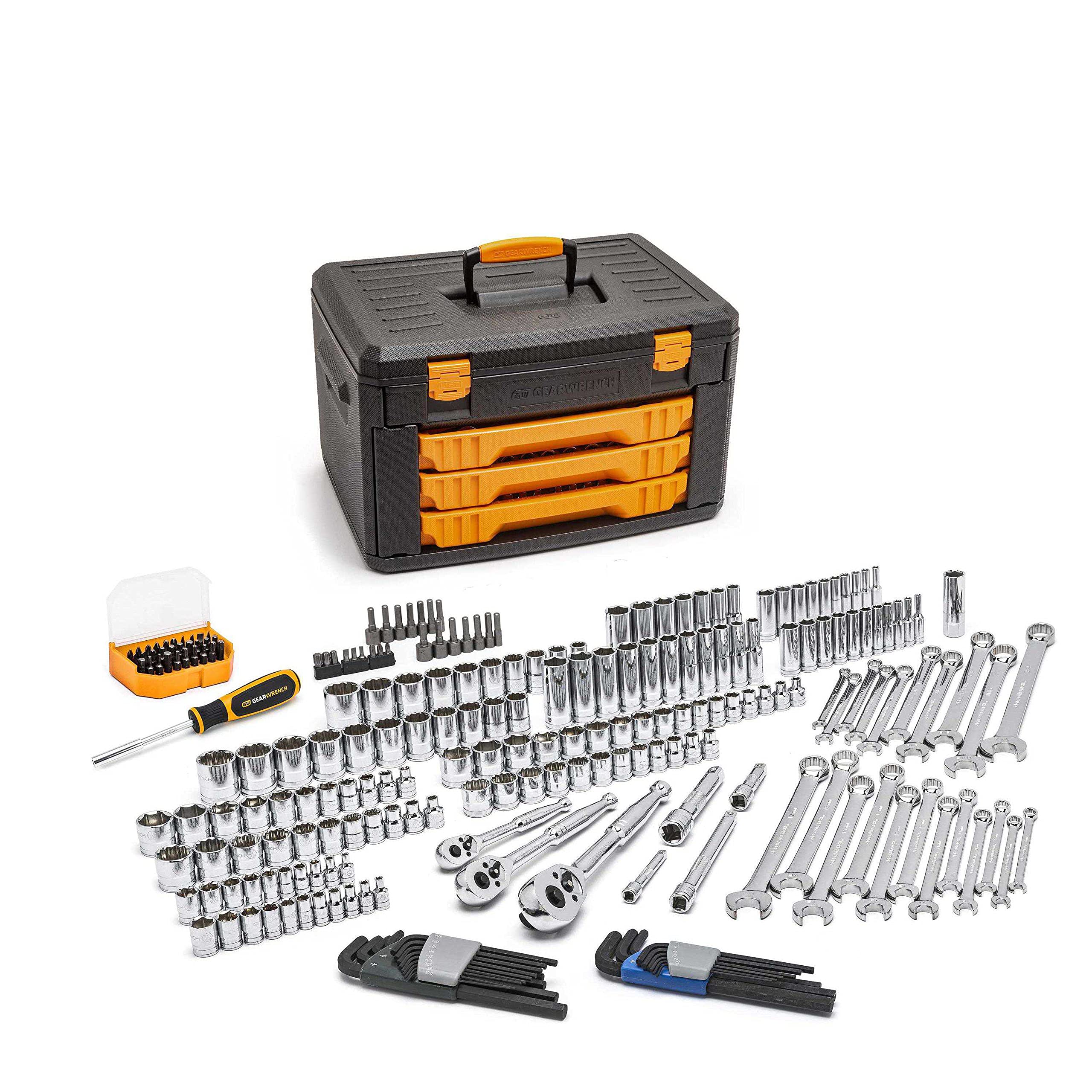 gearwrench-80966-243-pc-6-pt-mechanics-tool-set-1-4-3-8-1-2-drive-in-3-drawer-st image 3