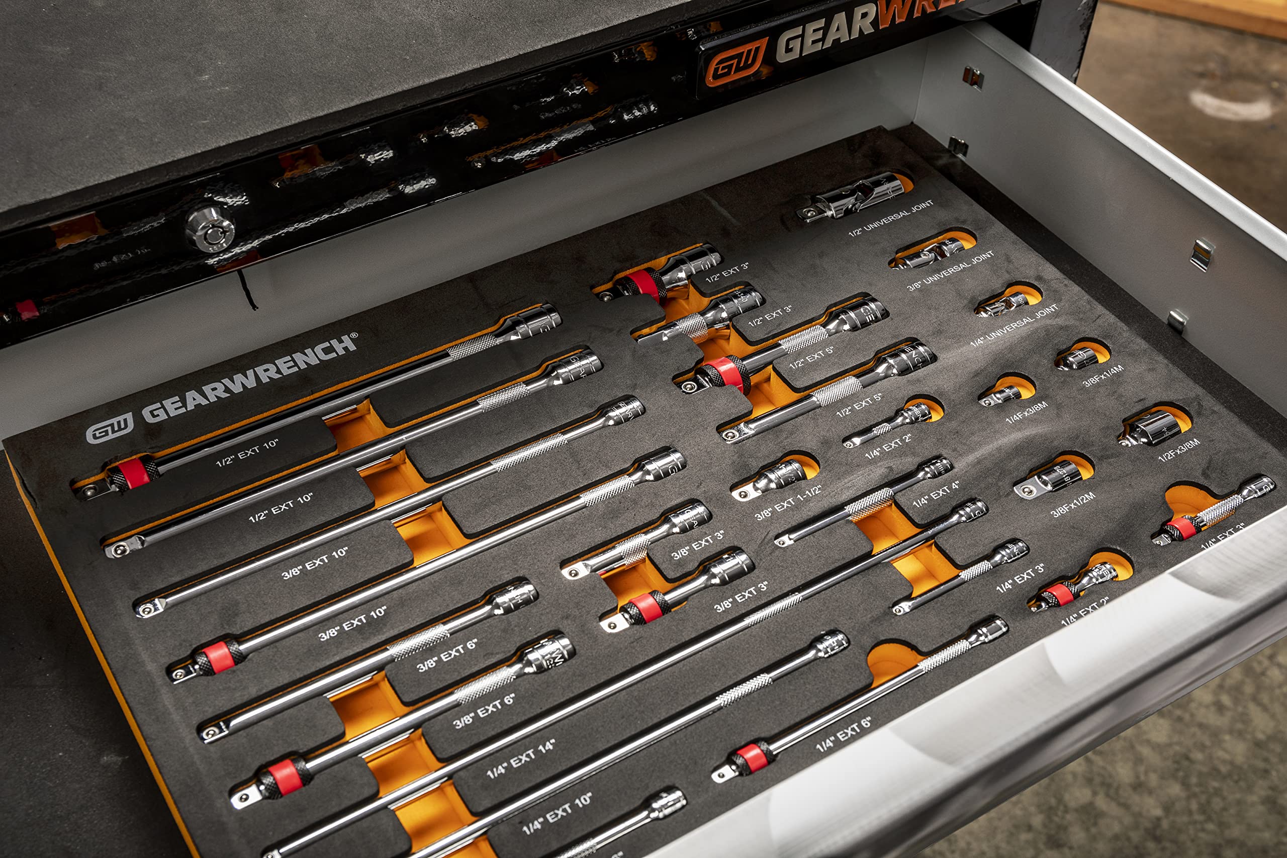 gearwrench-86523-29-pc-1-4-3-8-1-2-drive-chrome-tool-accessories-set-with-eva-fo image 5
